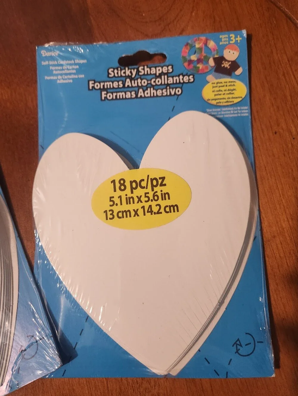 Darice White Heart Sticky Shapes - Pack of 18ea 36 Total